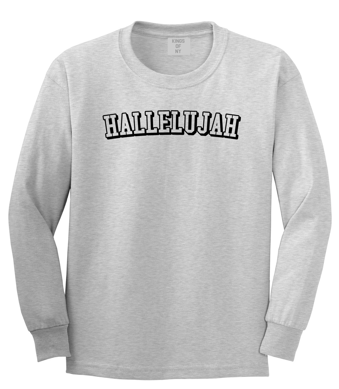 Hallelujah Praise The Lord Mens Long Sleeve T-Shirt Grey