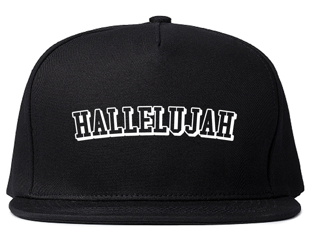 Hallelujah Praise The Lord Mens Snapback Hat Black