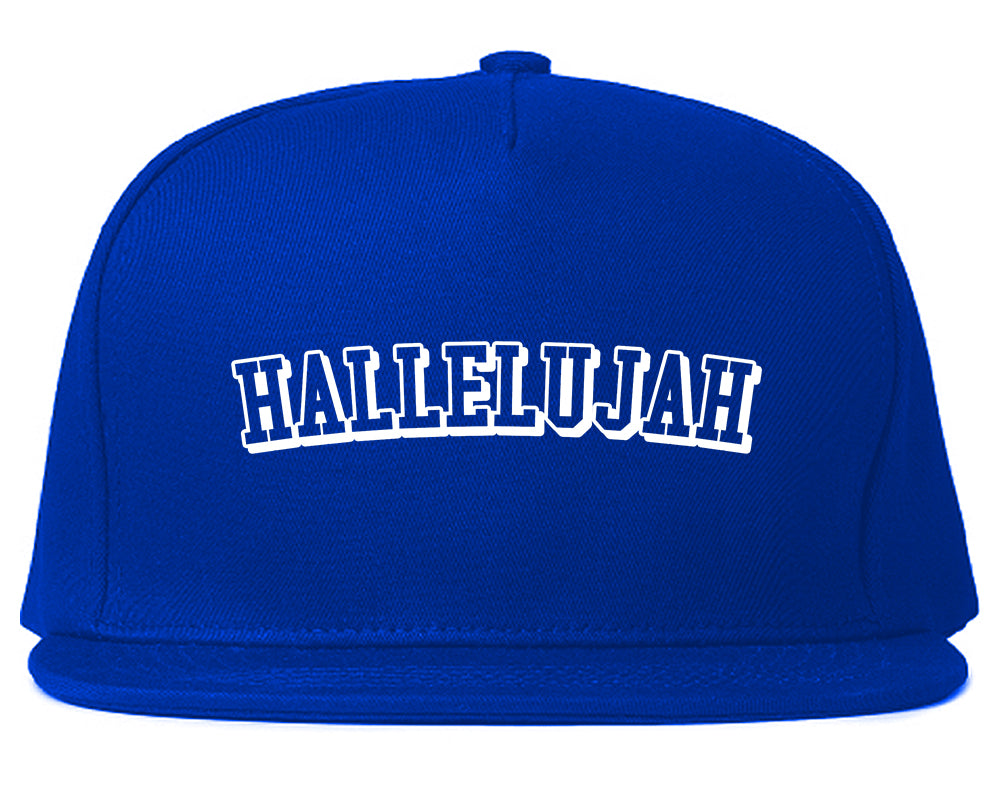 Hallelujah Praise The Lord Mens Snapback Hat Royal Blue