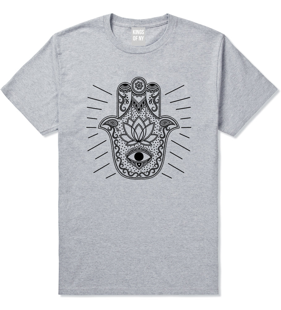 Hamsa Hand Of God Mens T-Shirt Grey