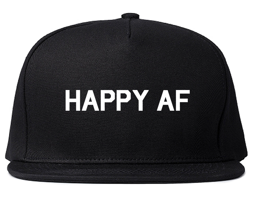 Happy_AF Mens Black Snapback Hat by Kings Of NY