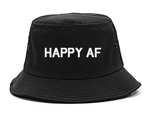 Happy_AF Mens Black Bucket Hat by Kings Of NY