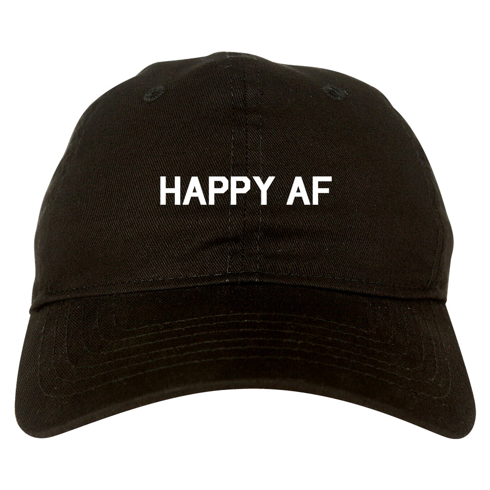 Happy_AF Mens Black Snapback Hat by Kings Of NY