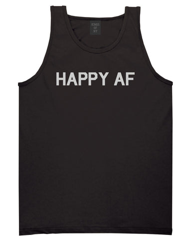 Happy_AF Mens Black Tank Top Shirt by Kings Of NY