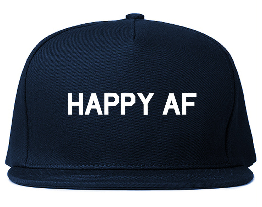 Happy_AF Mens Blue Snapback Hat by Kings Of NY