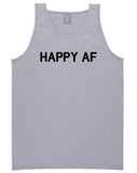Happy_AF Mens Grey Tank Top Shirt by Kings Of NY