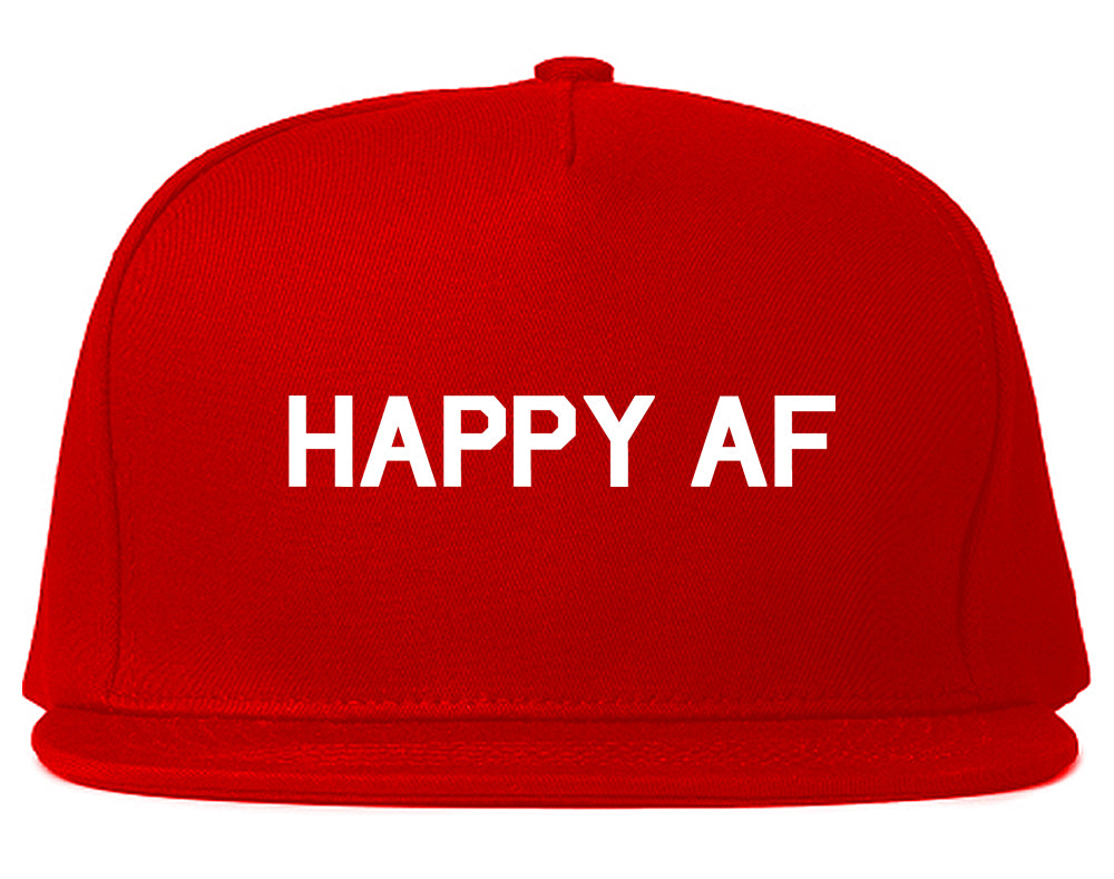 Happy_AF Mens Red Snapback Hat by Kings Of NY