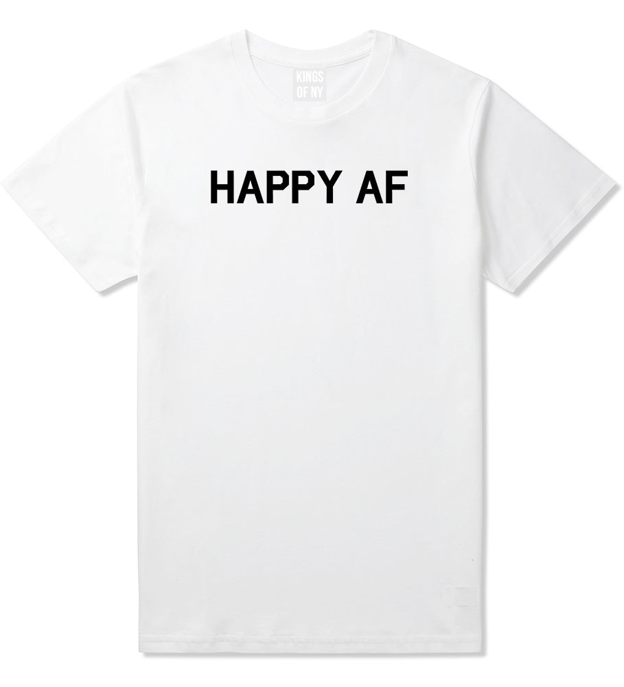 Happy_AF Mens White T-Shirt by Kings Of NY