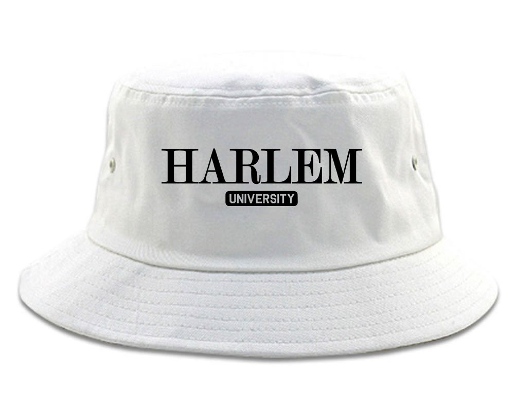 Harlem University New York Mens Bucket Hat White