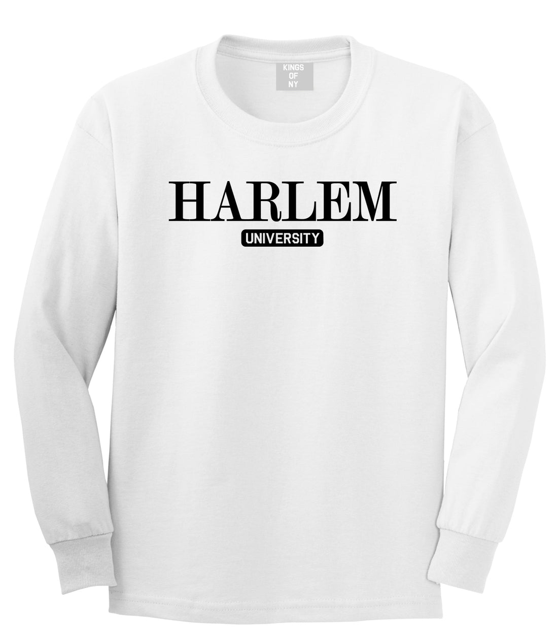 Harlem University New York Mens Long Sleeve T-Shirt White