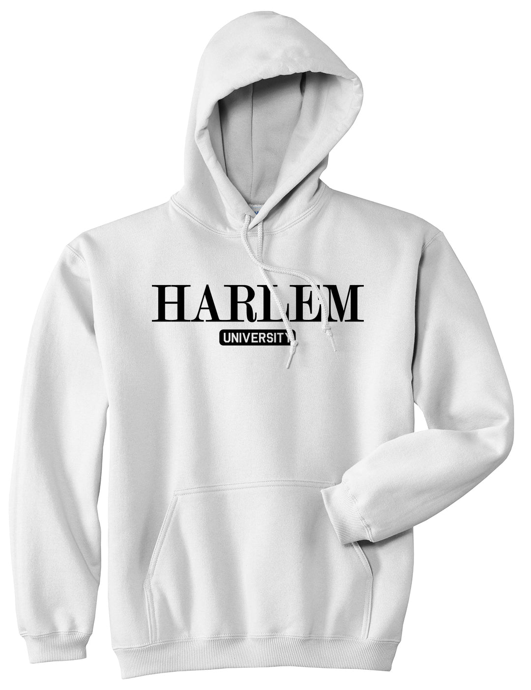 Harlem University New York Mens Pullover Hoodie White