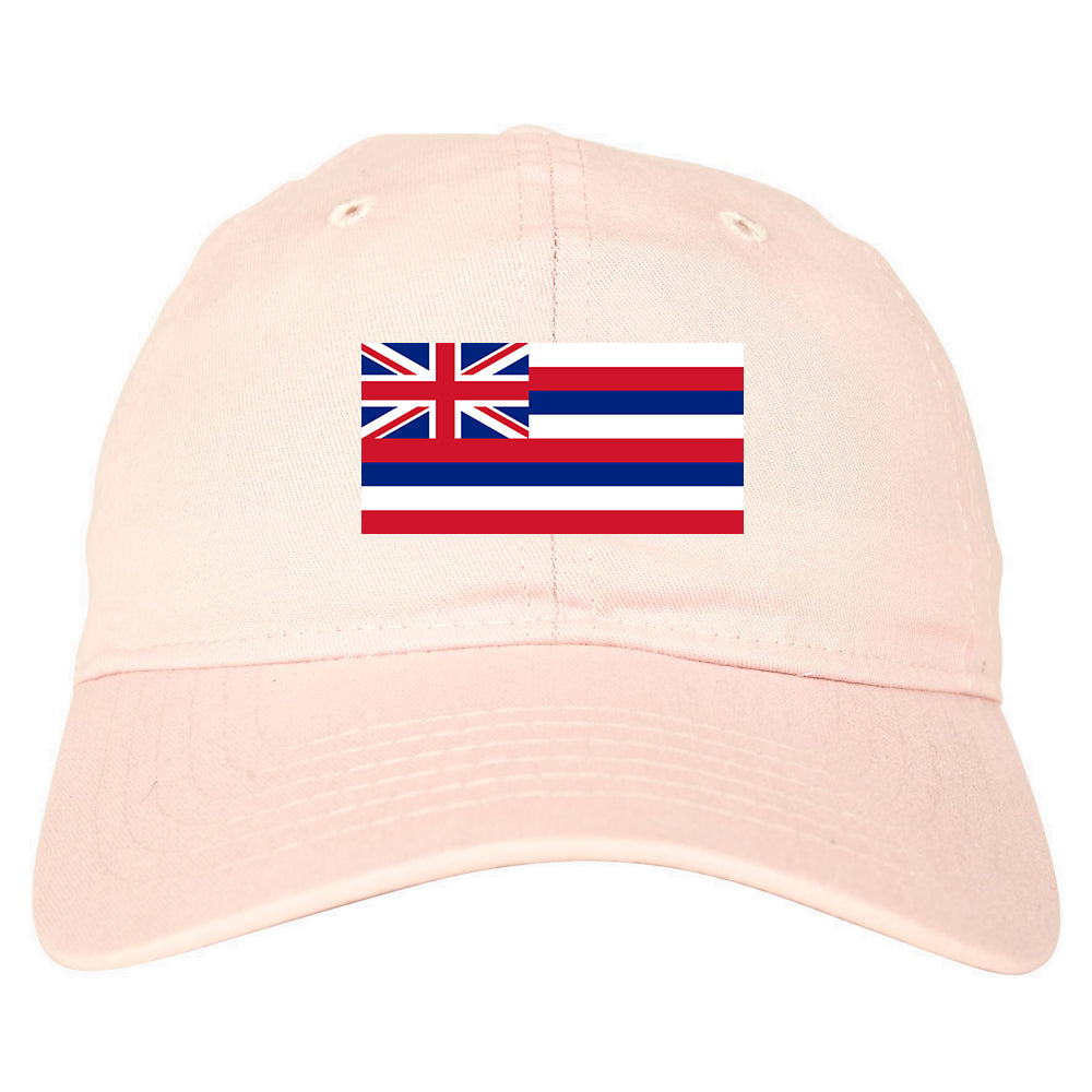 Hawaii State Flag HI Chest Mens Dad Hat Pink
