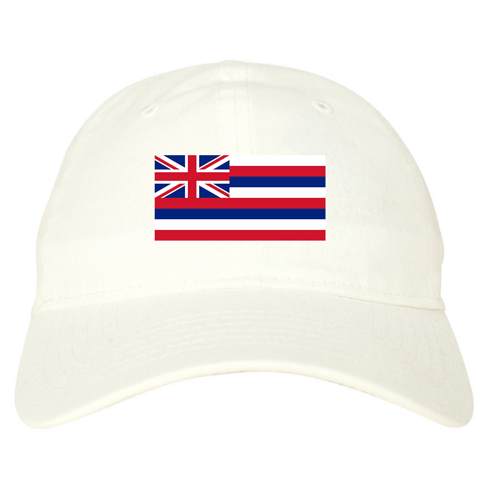Hawaii State Flag HI Chest Mens Dad Hat White