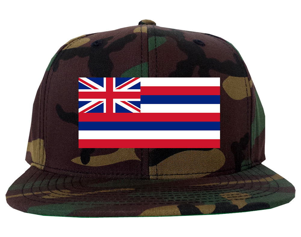 Hawaii State Flag HI Chest Mens Snapback Hat Army Camo