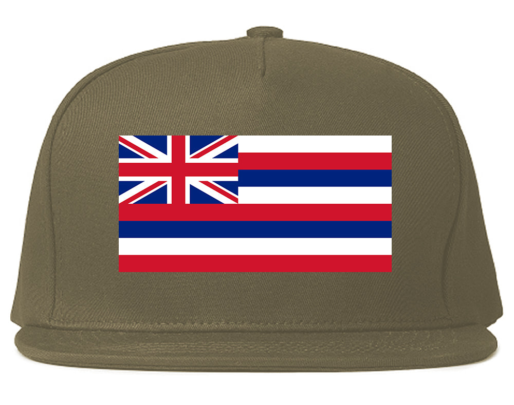 Hawaii State Flag HI Chest Mens Snapback Hat Grey