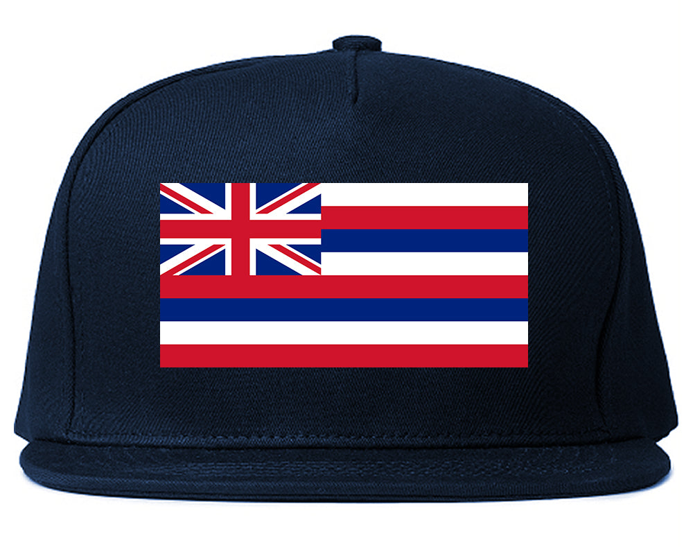 Hawaii State Flag HI Chest Mens Snapback Hat Navy Blue