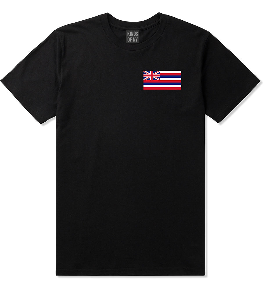 Hawaii State Flag HI Chest Mens T-Shirt Black