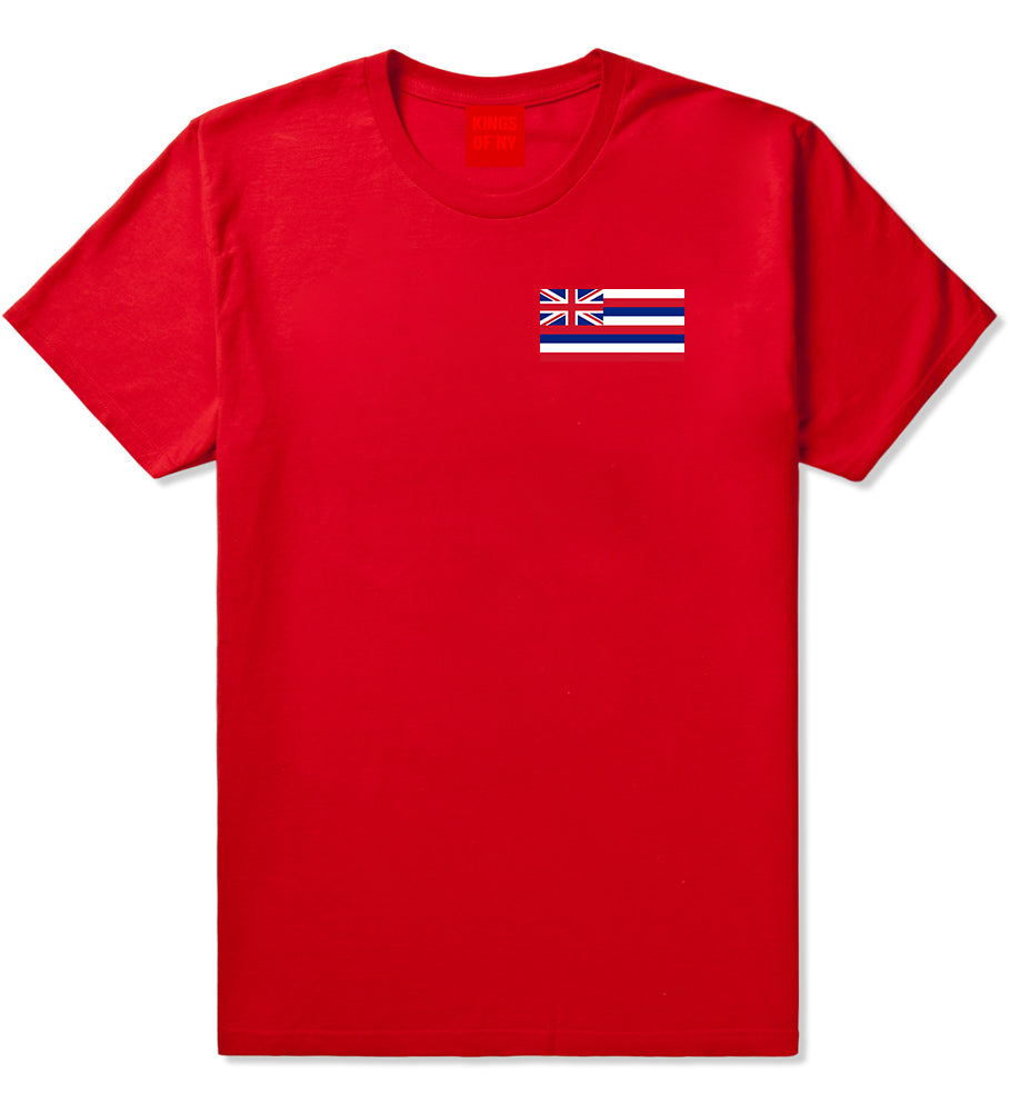 Hawaii State Flag HI Chest Mens T-Shirt Red