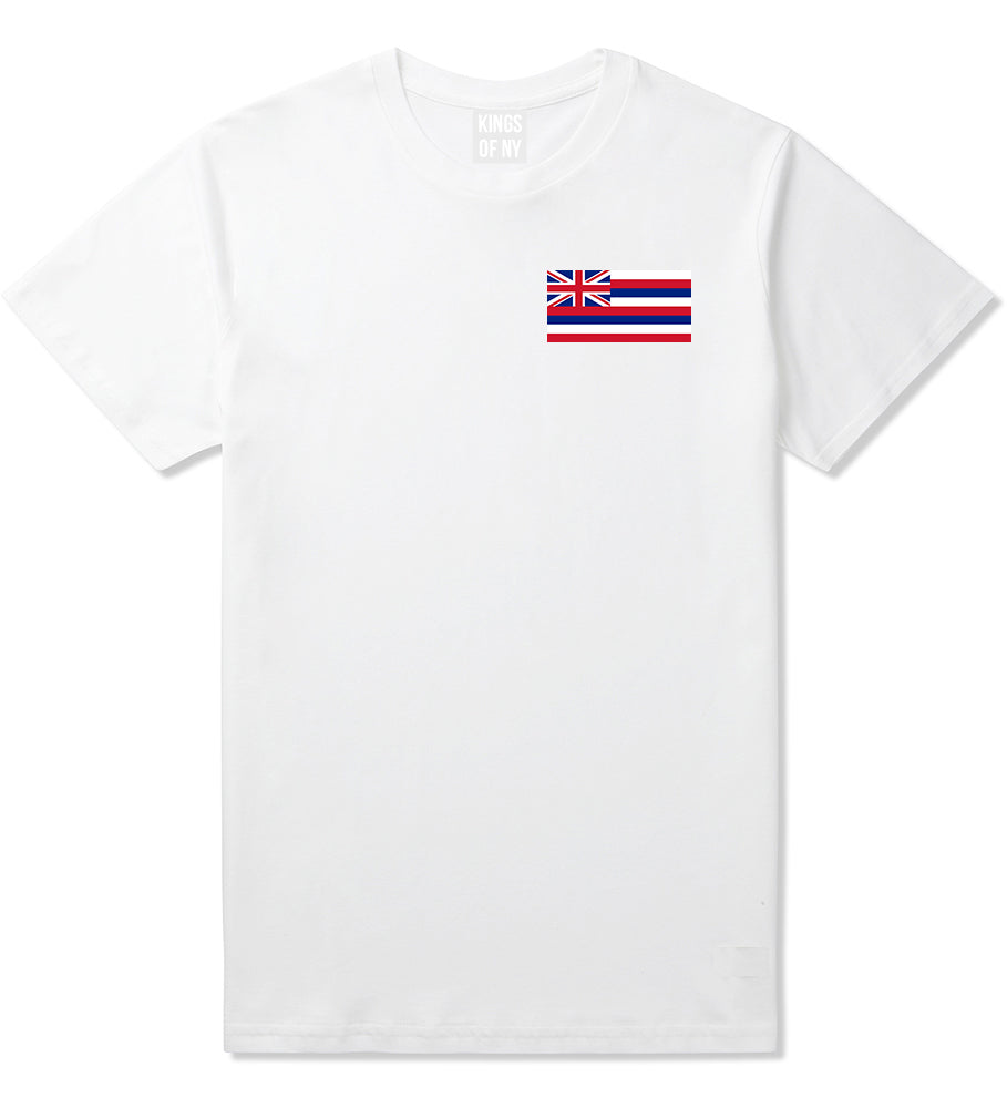 Hawaii State Flag HI Chest Mens T-Shirt White