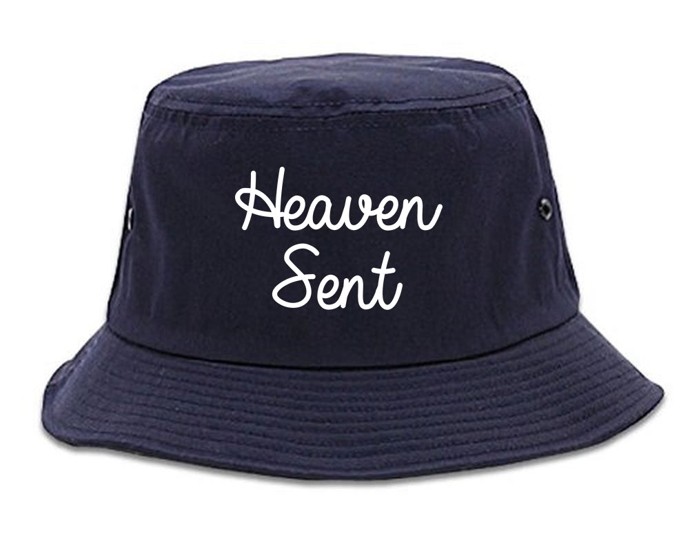 Heaven Sent Mens Snapback Hat Navy Blue