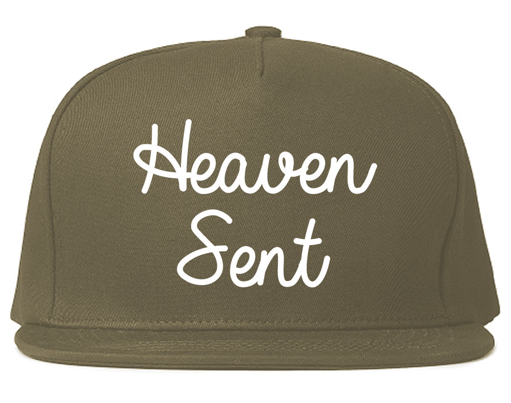 Heaven Sent Mens Snapback Hat Grey