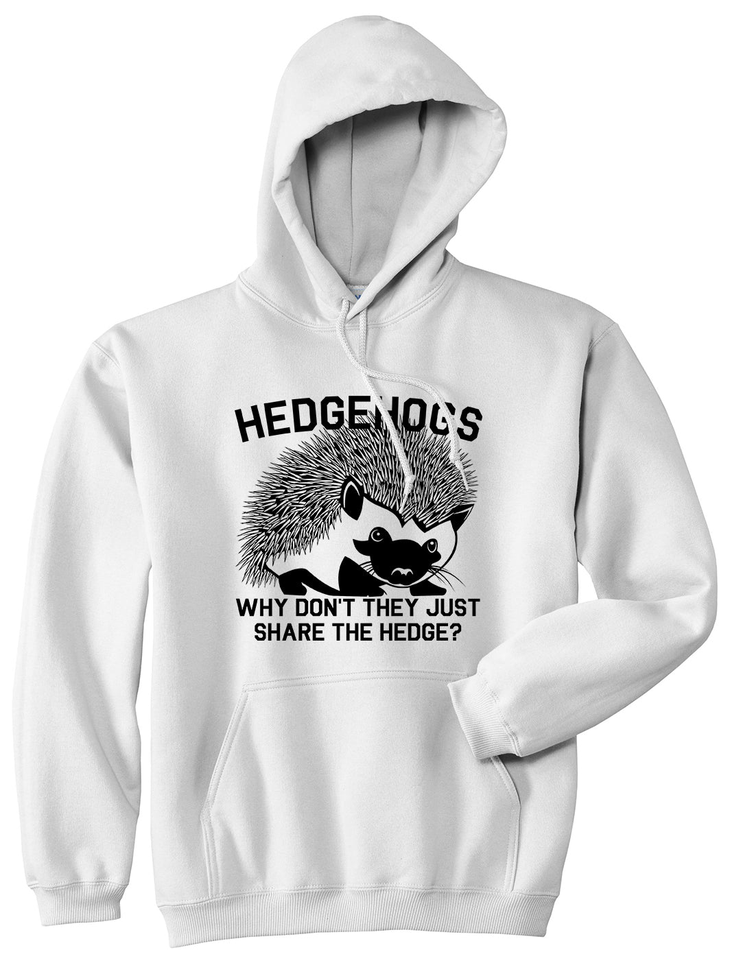 Hedgehog Funny Animal Mens Pullover Hoodie White