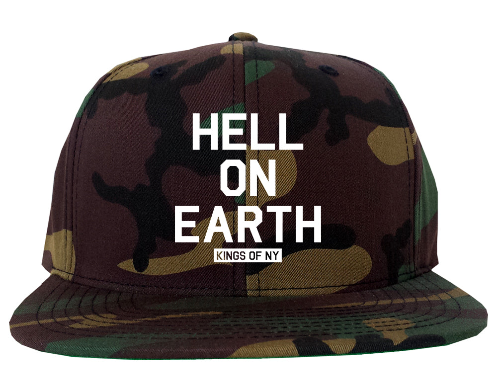 Hell On Earth Mobb Mens Snapback Hat Green Camo