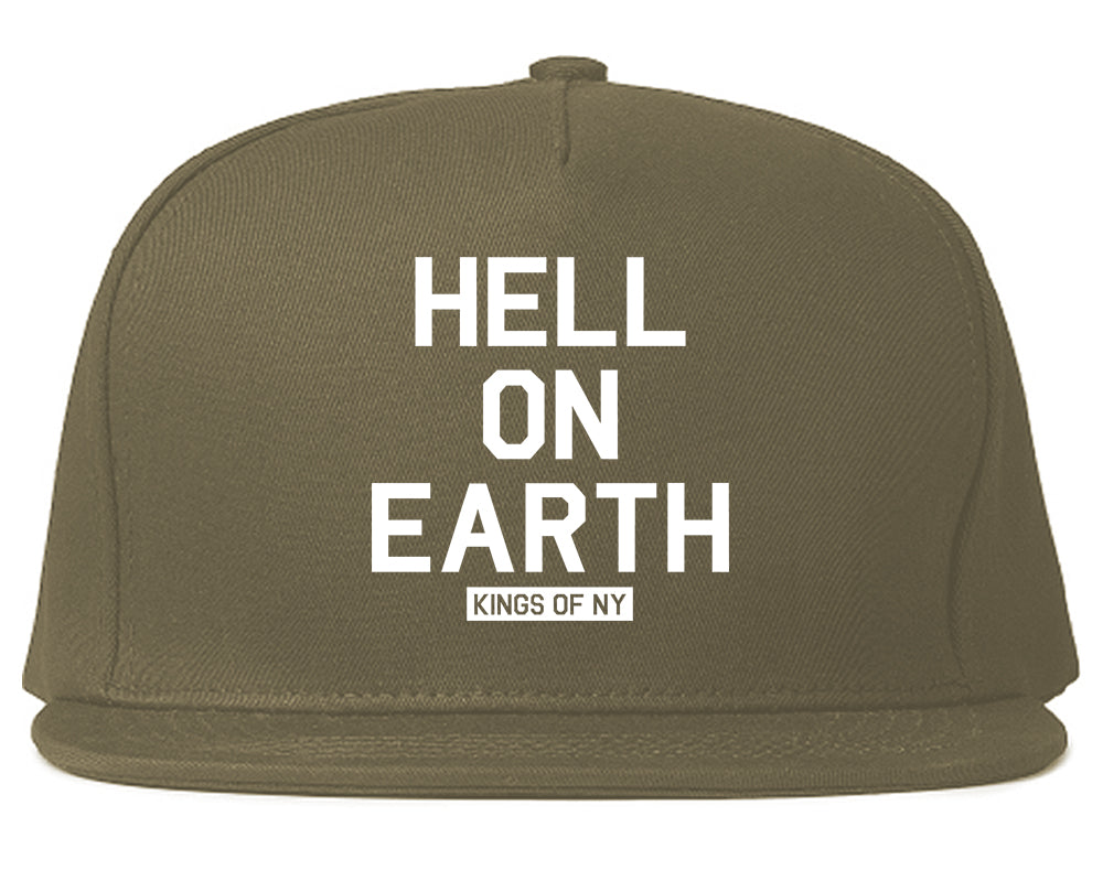 Hell On Earth Mobb Mens Snapback Hat Grey