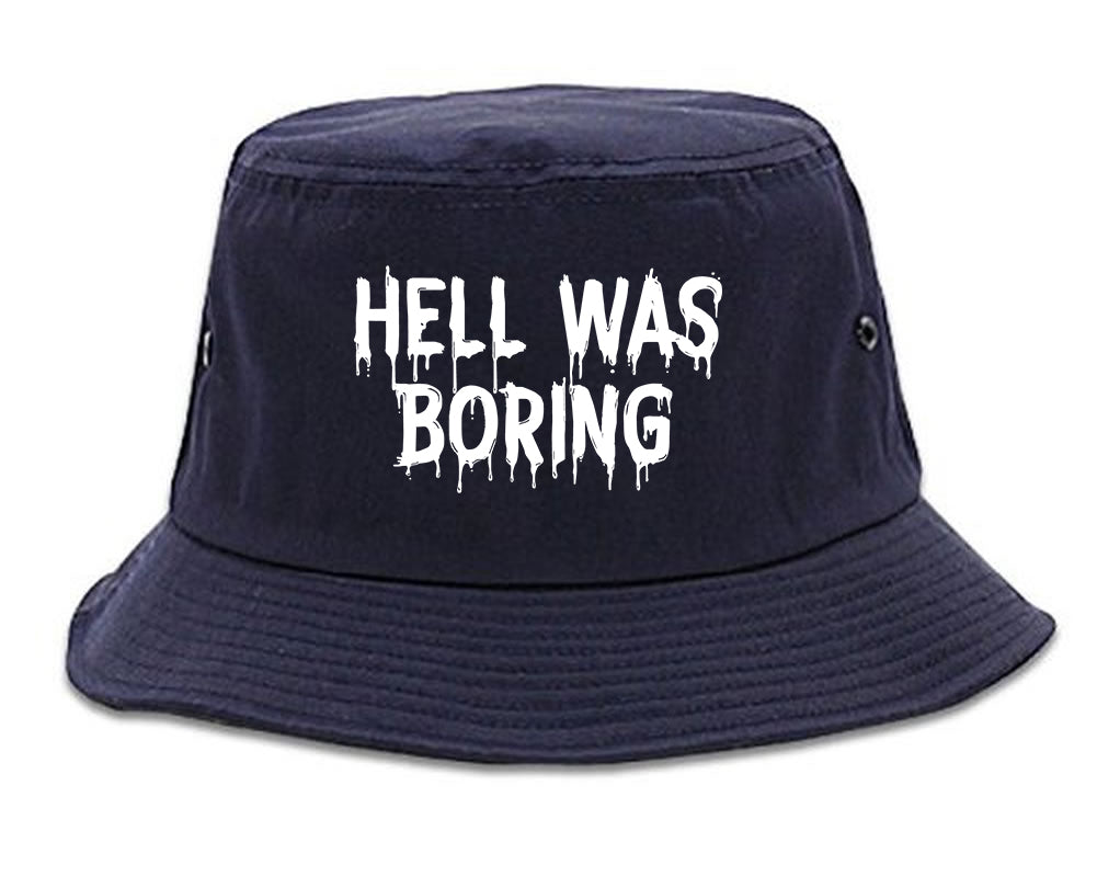 Hell Was Boring Mens Snapback Hat Navy Blue