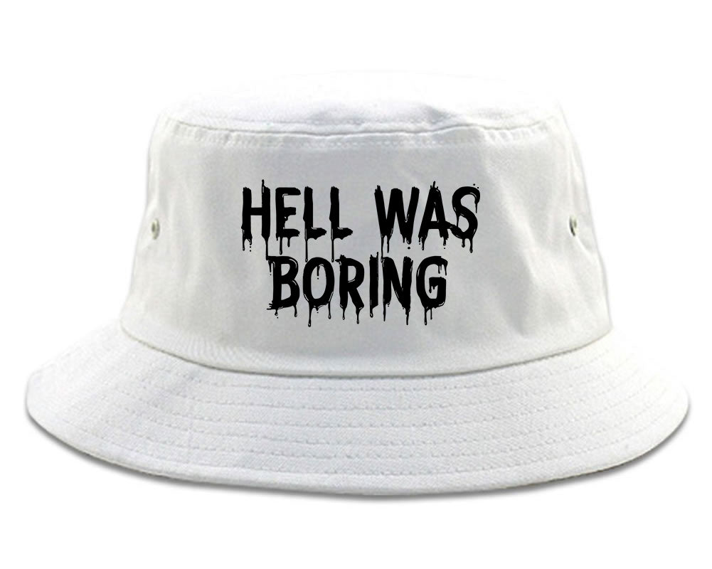 Hell Was Boring Mens Snapback Hat White