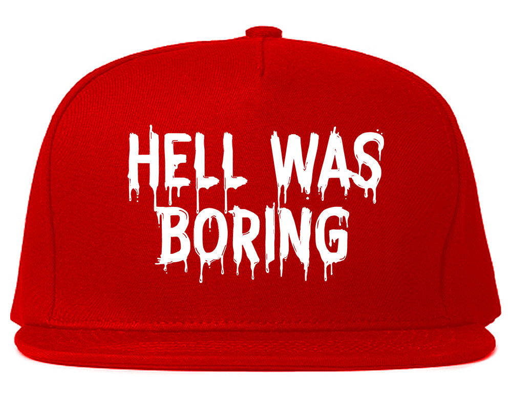 Hell Was Boring Mens Snapback Hat Red