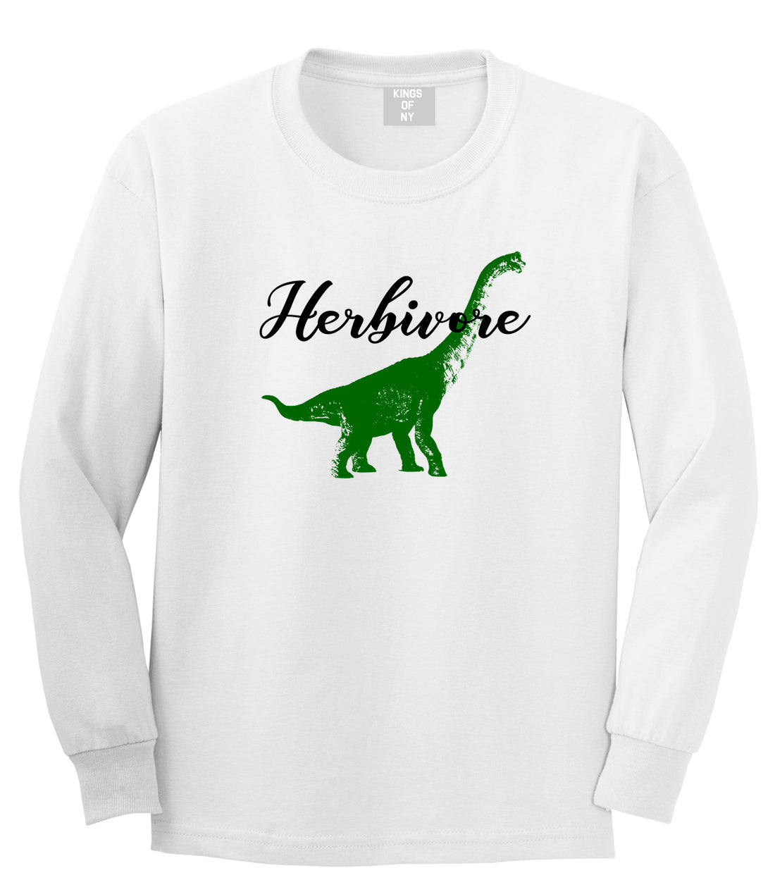 Herbivore Dinosaur Vegetarian Mens Long Sleeve T-Shirt White