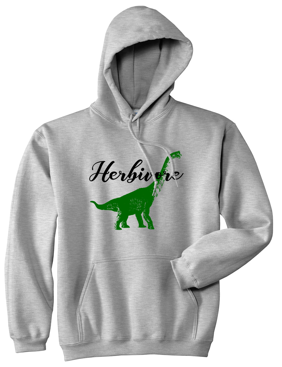 Herbivore Dinosaur Vegetarian Mens Pullover Hoodie Grey