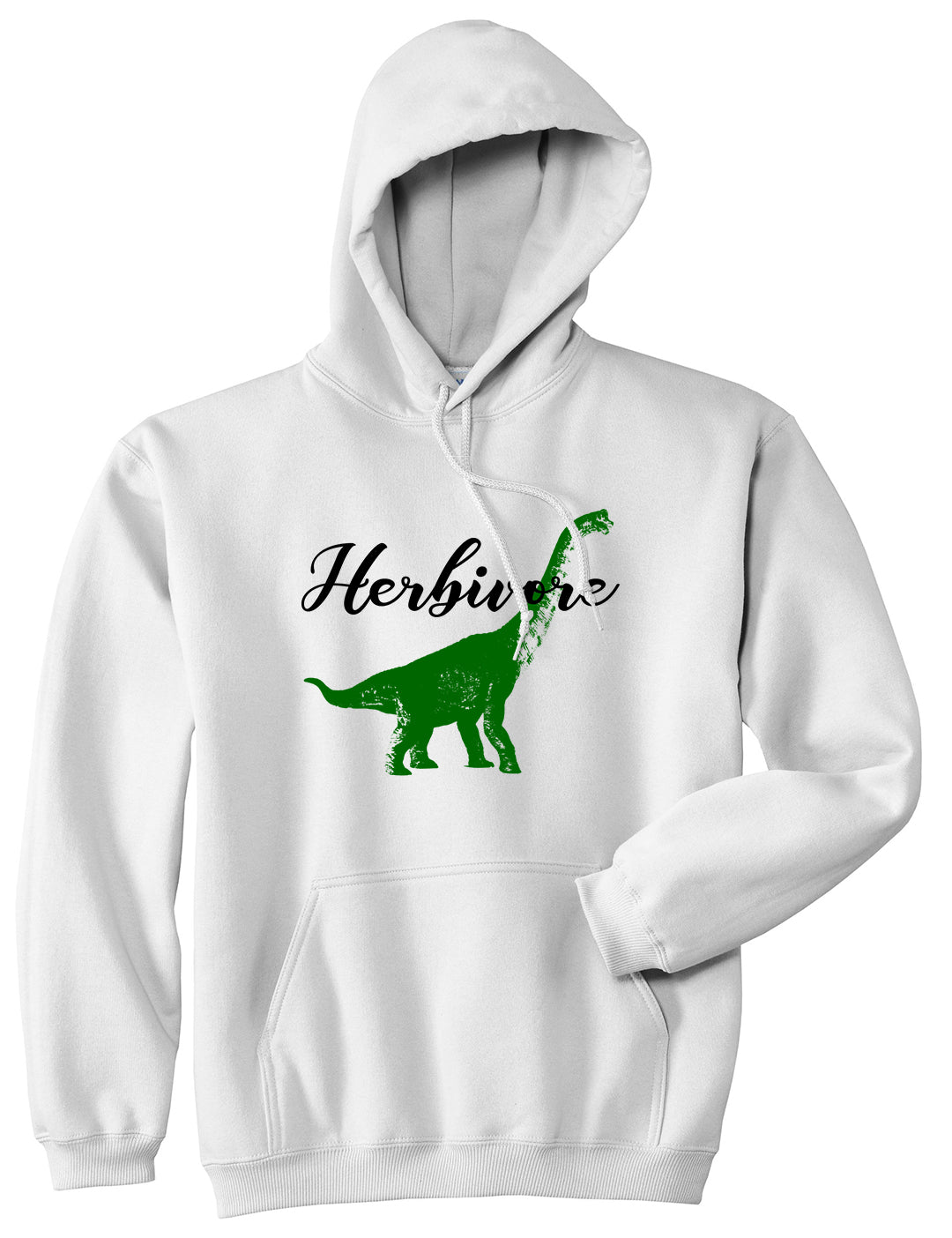 Herbivore Dinosaur Vegetarian Mens Pullover Hoodie White