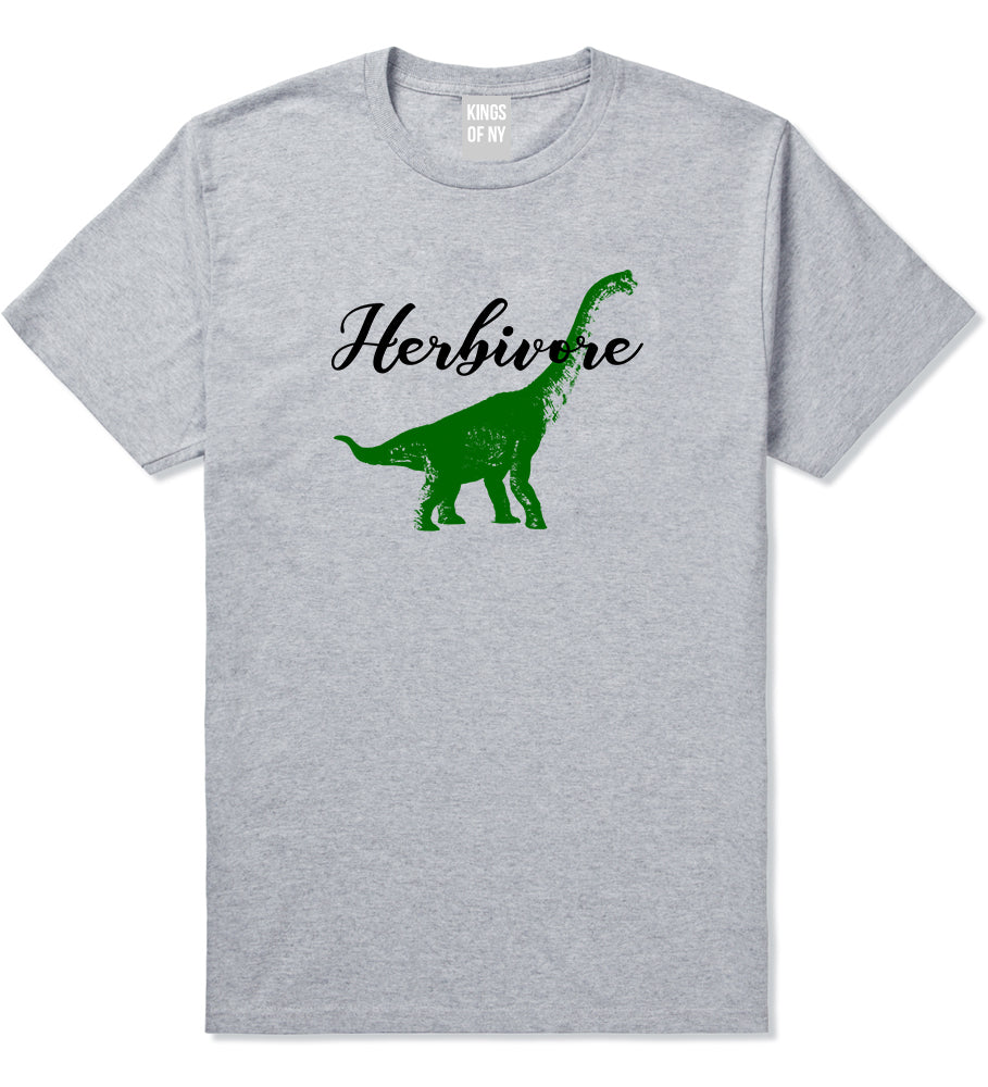 Herbivore Dinosaur Vegetarian Mens T Shirt Grey
