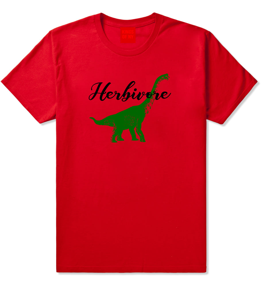 Herbivore Dinosaur Vegetarian Mens T Shirt Red
