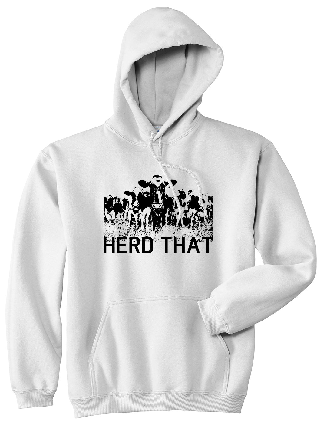 Herd That Cow Mens Pullover Hoodie White