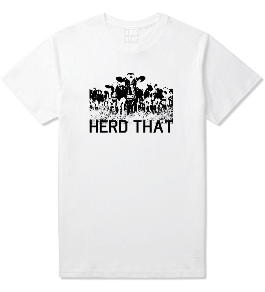Herd That Cow Mens T Shirt White