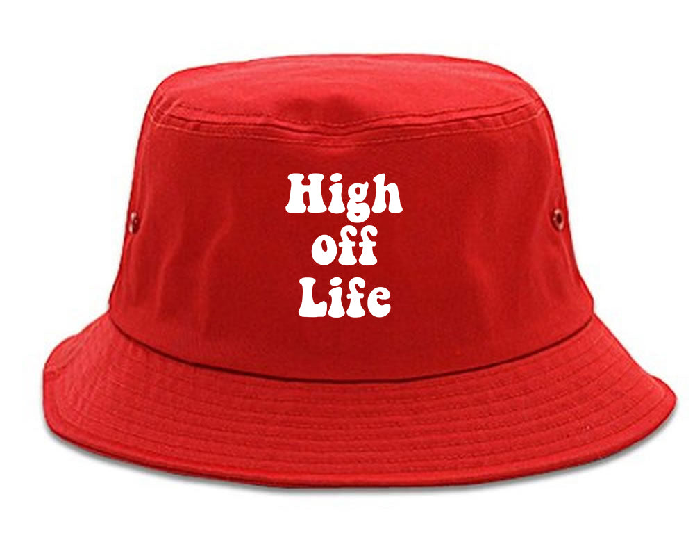 High Off Life Mens Bucket Hat Red