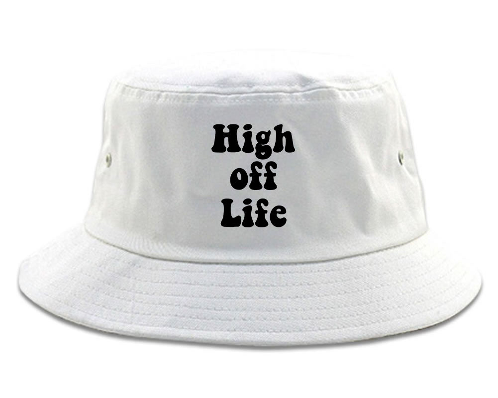 High Off Life Mens Bucket Hat White