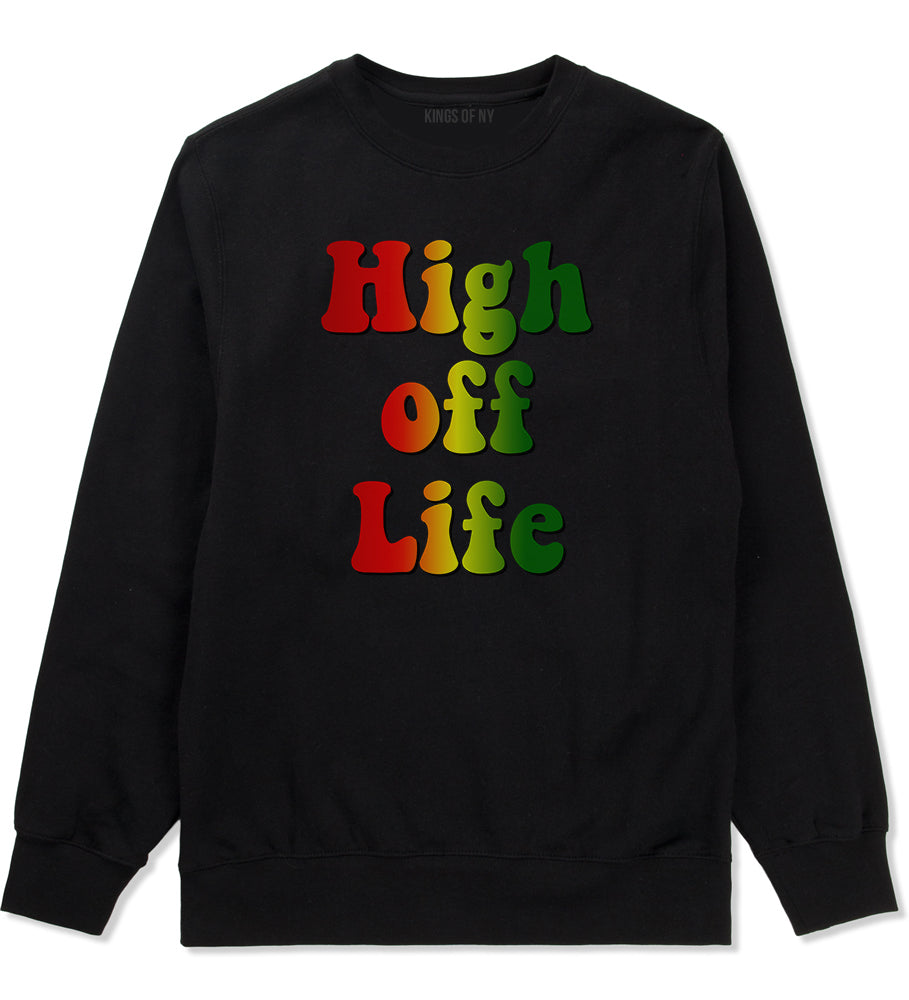 High Off Life Mens Crewneck Sweatshirt Black by Kings Of NY