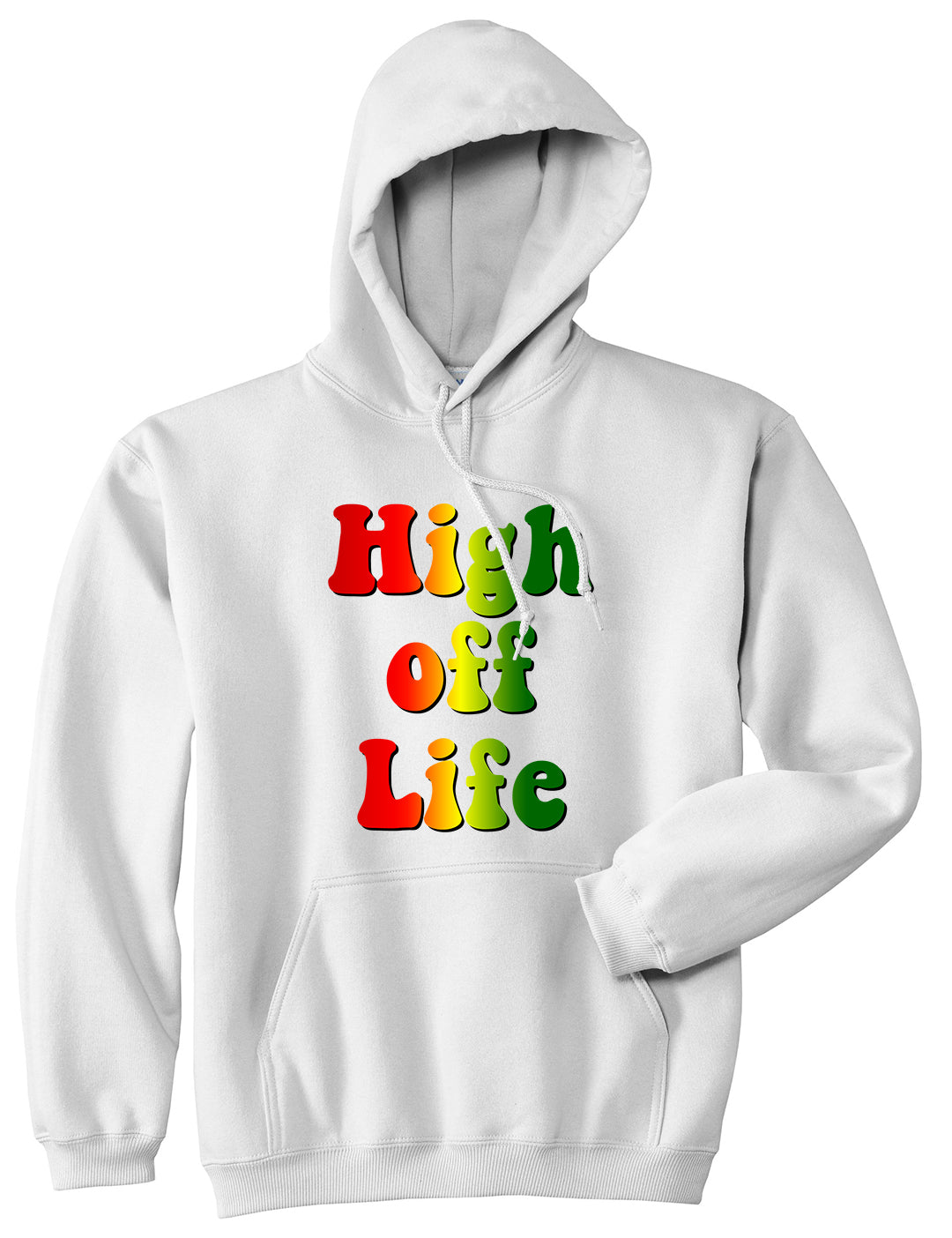 High Off Life Mens Pullover Hoodie White by Kings Of NY