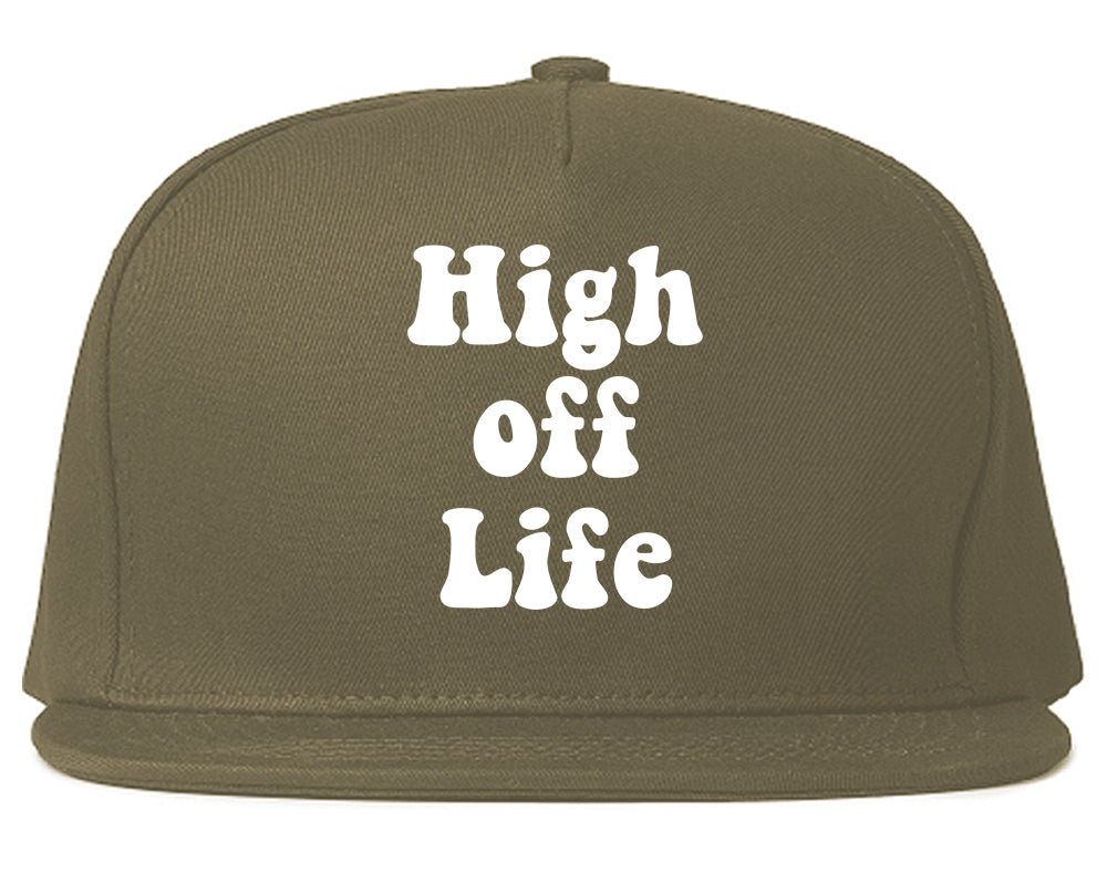 High Off Life Mens Snapback Hat Grey