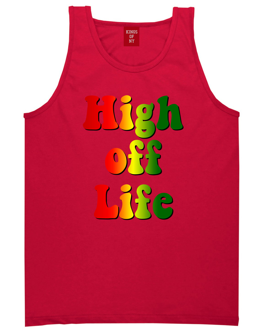 High Off Life Mens Tank Top Shirt Red by Kings Of NY