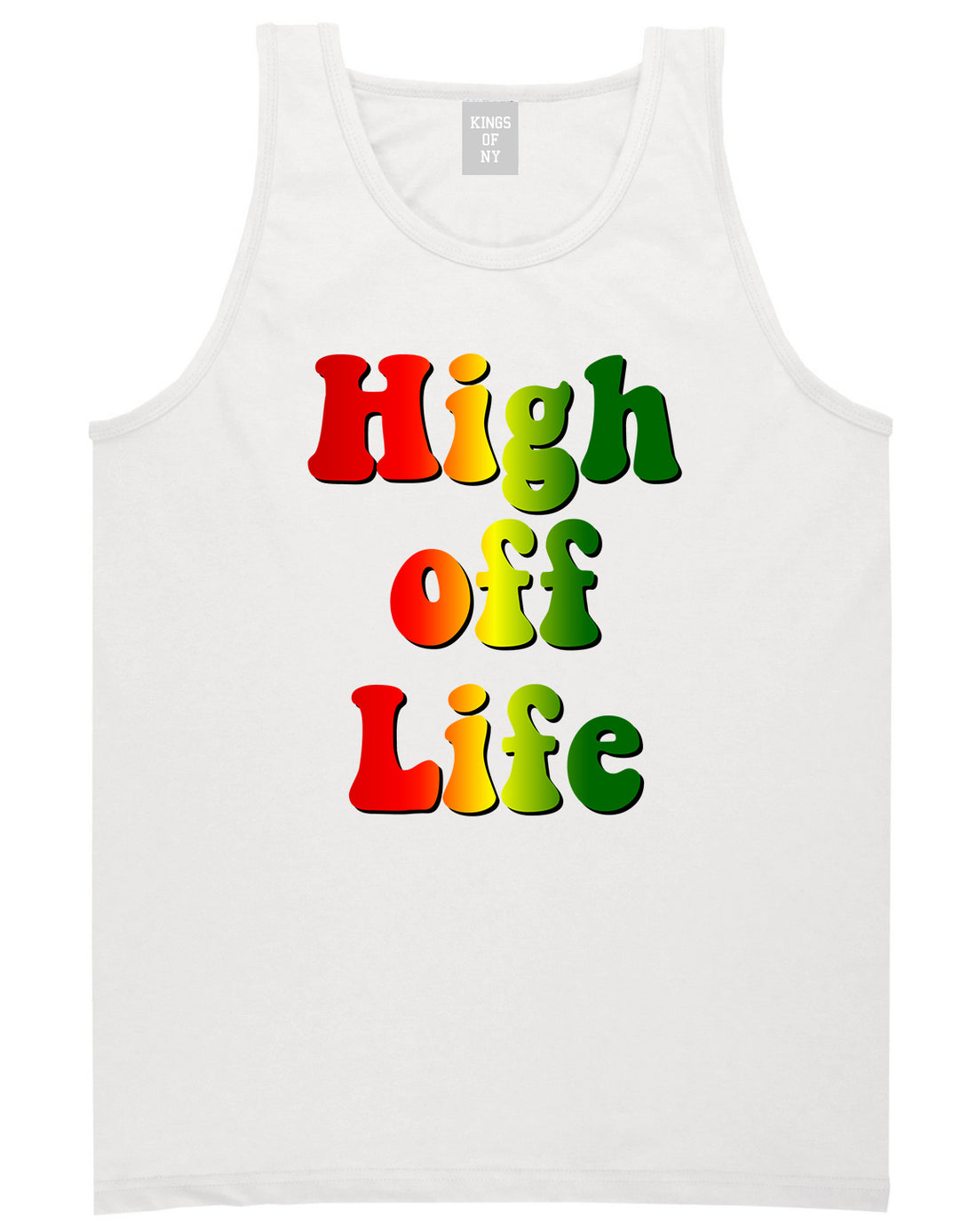 High Off Life Mens Tank Top Shirt White by Kings Of NY