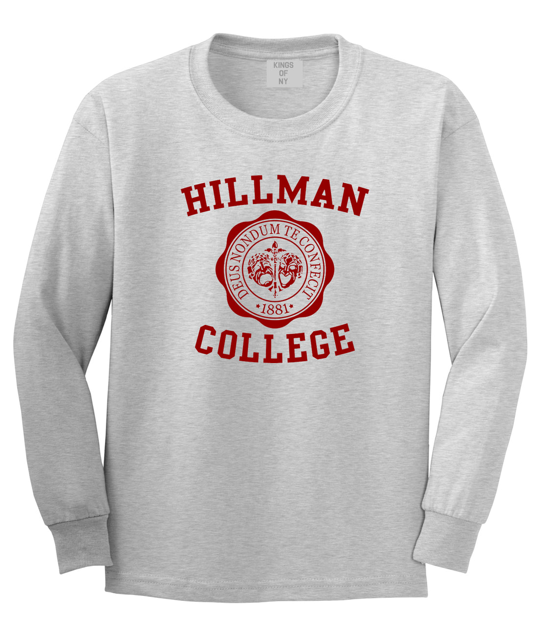 Hillman College Mens Long Sleeve T-Shirt Grey