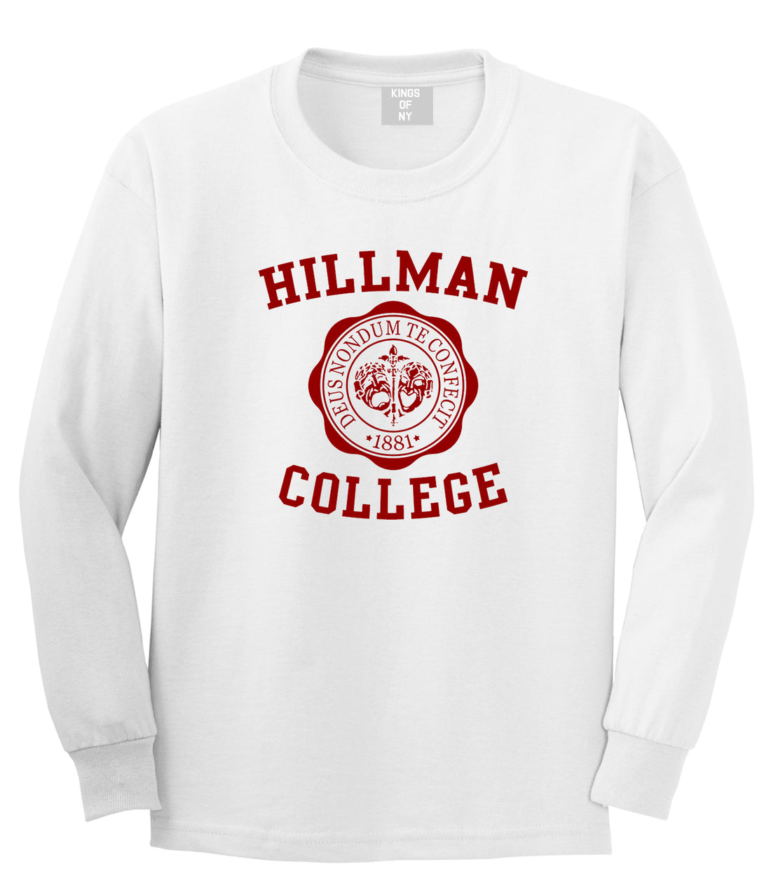 Hillman College Mens Long Sleeve T-Shirt White