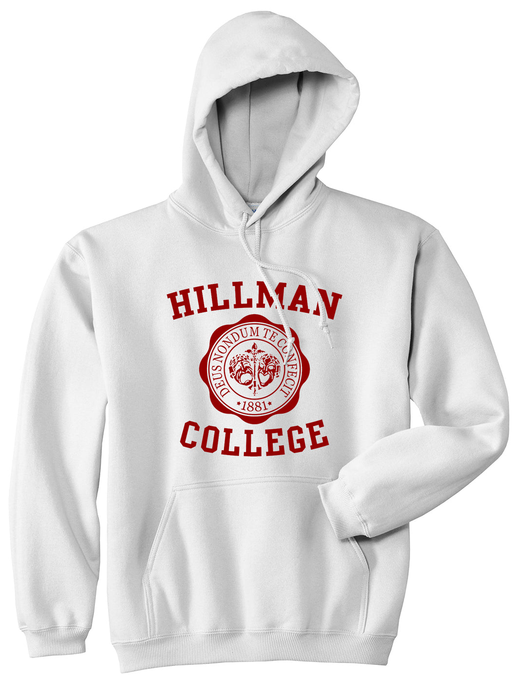 Hillman College Mens Pullover Hoodie White
