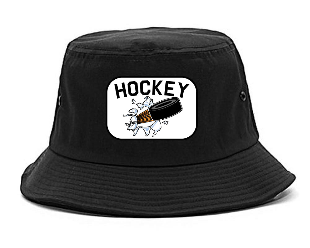 Hockey Goalie Puck Mens Snapback Hat Black