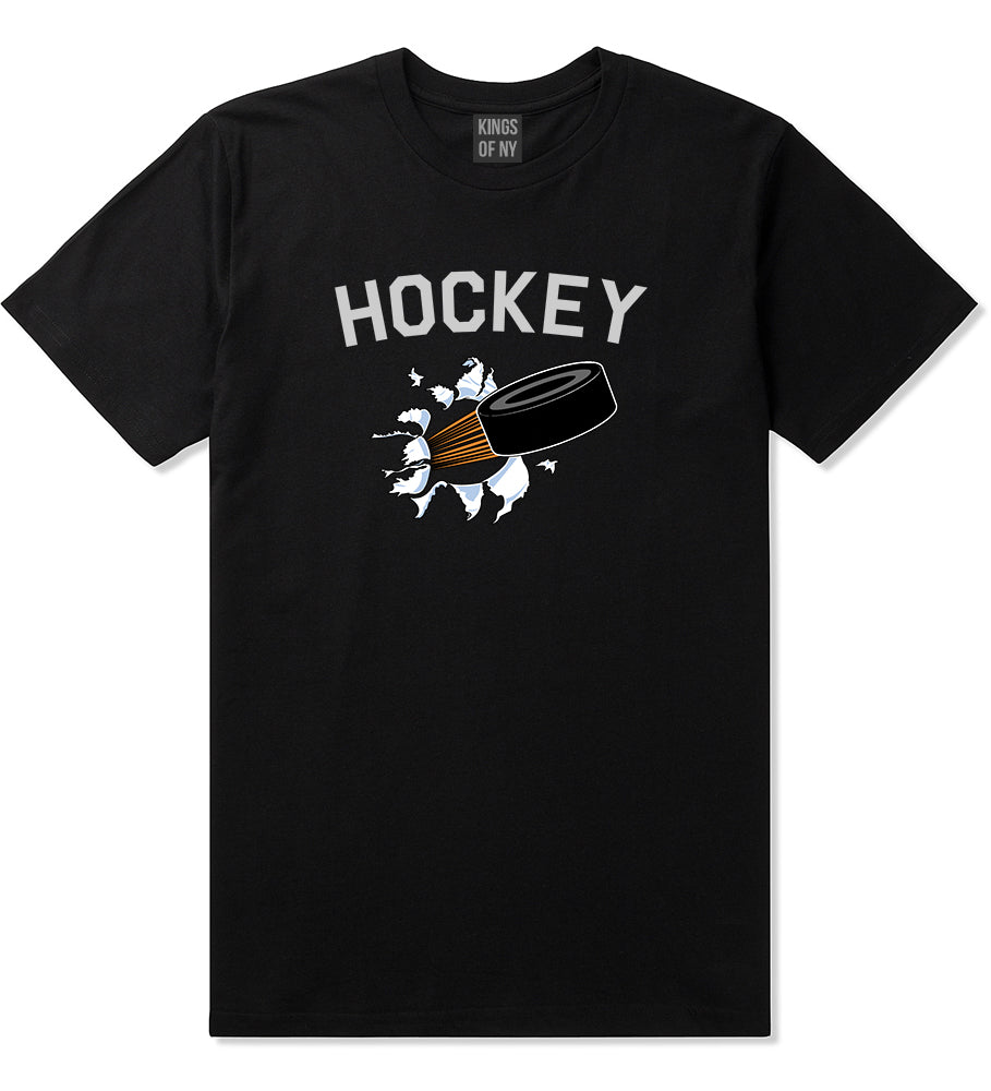 Hockey Goalie Puck Mens T Shirt Black
